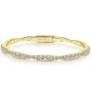 Outlet Gabriel & Co. Demure - 14K Yellow Gold Graduating Diamond Station Bangle