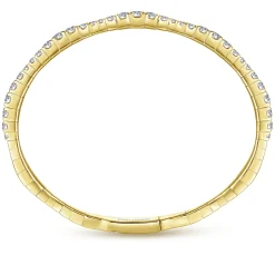Outlet Gabriel & Co. Demure - 14K Yellow Gold Graduating Diamond Station Bangle