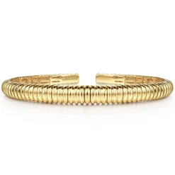 New Gabriel & Co. Demure - 14K Yellow Gold Shrimp Open Bangle