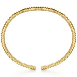 New Gabriel & Co. Demure - 14K Yellow Gold Shrimp Open Bangle