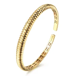 New Gabriel & Co. Demure - 14K Yellow Gold Shrimp Open Bangle