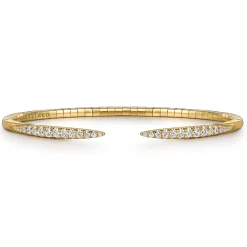 Online Gabriel & Co. Demure - 14K Yellow Gold Split Diamond Spike Bangle