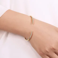 Online Gabriel & Co. Demure - 14K Yellow Gold Split Diamond Spike Bangle