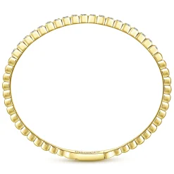 Outlet Gabriel & Co. Demure - 14K Yellow Gold Square Set Diamond Bangle