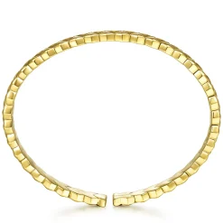 Discount Gabriel & Co. Demure - 14K Yellow Gold Textured Open Cuff Bracelet