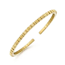 Hot Gabriel & Co. Demure - 14K Yellow Gold Textured Open Bangle