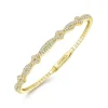 Discount Gabriel & Co. Demure - 14K Yellow Gold Twisted Diamond Bangle
