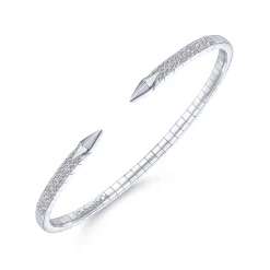 Gabriel & Co. Demure - Split 14K White Gold Diamond Spear Bangle
