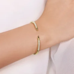 Clearance Gabriel & Co. Demure - Split 14K Yellow Gold Diamond Spear Bangle