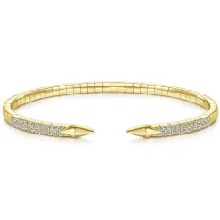 Clearance Gabriel & Co. Demure - Split 14K Yellow Gold Diamond Spear Bangle