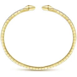 Clearance Gabriel & Co. Demure - Split 14K Yellow Gold Diamond Spear Bangle