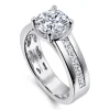 New Gabriel & Co. Dennise - 14K White Gold Wide Band Round Diamond Engagement Ring