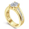 New Gabriel & Co. Dennise - 14K Yellow Gold Wide Band Oval Diamond Engagement Ring