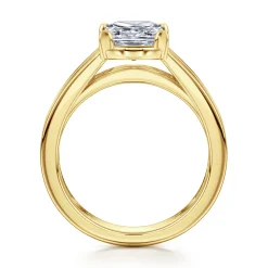 Hot Gabriel & Co. Dennise - 14K Yellow Gold Wide Band Princess Cut Diamond Engagement Ring