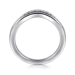 Outlet Gabriel & Co. Deux - Curved 14K White Gold Channel Set Diamond Anniversary Band - 0.25 ct