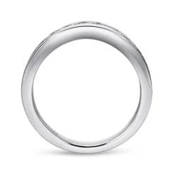 Outlet Gabriel & Co. Deux - Curved 14K White Gold Channel Set Diamond Wedding Band - 0.5 ct