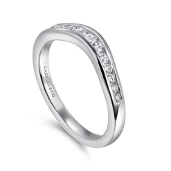 Sale Gabriel & Co. Deux - Curved Platinum Channel Set Diamond Anniversary Band - 0.25 ct