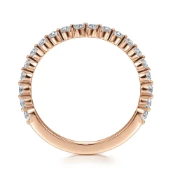 Best Gabriel & Co. Devinne - 14K Rose Gold Single Prong Diamond Anniversary Band - 0.35 ct