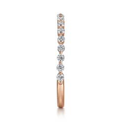 Best Gabriel & Co. Devinne - 14K Rose Gold Single Prong Diamond Anniversary Band - 0.35 ct