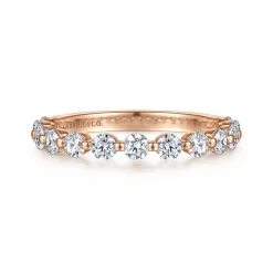 Best Gabriel & Co. Devinne - 14K Rose Gold Single Prong Diamond Anniversary Band - 0.8 ct