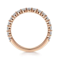 Gabriel & Co. Devinne - 14K Rose Gold Single Prong Diamond Anniversary Band - 0.5 ct