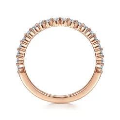 Hot Gabriel & Co. Devinne - 14K Rose Gold Single Prong Diamond Anniversary Band - 0.25 ct