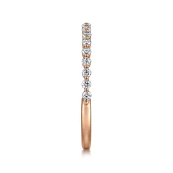 Hot Gabriel & Co. Devinne - 14K Rose Gold Single Prong Diamond Anniversary Band - 0.25 ct