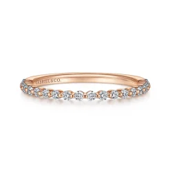 Hot Gabriel & Co. Devinne - 14K Rose Gold Single Prong Diamond Anniversary Band - 0.25 ct