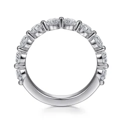 Online Gabriel & Co. Devinne - 14K White Gold Single Prong Diamond Anniversary Band - 1.5 ct