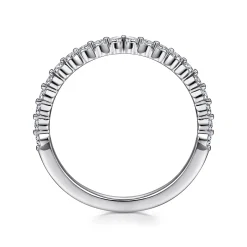 Best Gabriel & Co. Devinne - 14K White Gold Single Prong Diamond Anniversary Band - 0.25 ct