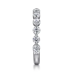 Clearance Gabriel & Co. Devinne - 14K White Gold Single Prong Diamond Anniversary Band - 1 ct