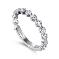 Clearance Gabriel & Co. Devinne - 14K White Gold Single Prong Diamond Anniversary Band - 1 ct