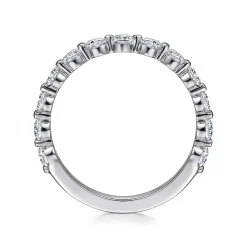 Sale Gabriel & Co. Devinne - 14K White Gold Single Prong Diamond Anniversary Band - 0.8 ct