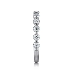 Sale Gabriel & Co. Devinne - 14K White Gold Single Prong Diamond Anniversary Band - 0.8 ct