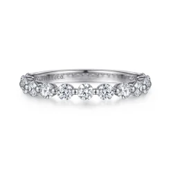 Sale Gabriel & Co. Devinne - 14K White Gold Single Prong Diamond Anniversary Band - 0.8 ct
