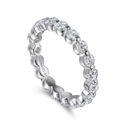 Gabriel & Co. Devinne - 14K White Gold Single Prong Diamond Eternity Band - 1.5 ct