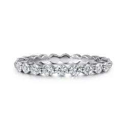 Hot Gabriel & Co. Devinne - 14K White Gold Single Prong Diamond Eternity Band - 0.95 ct