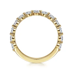 Outlet Gabriel & Co. Devinne - 14K Yellow Gold Single Prong Diamond Anniversary Band - 0.8 ct