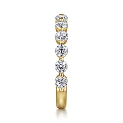 Best Gabriel & Co. Devinne - 14K Yellow Gold Single Prong Diamond Anniversary Band - 1 ct