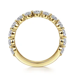 Best Gabriel & Co. Devinne - 14K Yellow Gold Single Prong Diamond Anniversary Band - 1 ct