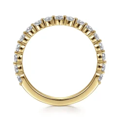 Gabriel & Co. Devinne - 14K Yellow Gold Single Prong Diamond Anniversary Band - 0.5 ct