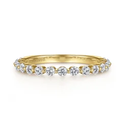 Gabriel & Co. Devinne - 14K Yellow Gold Single Prong Diamond Anniversary Band - 0.5 ct