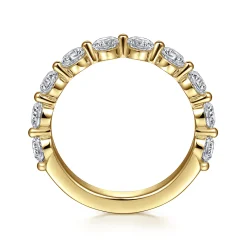Discount Gabriel & Co. Devinne - 14K Yellow Gold Single Prong Diamond Anniversary Band - 1.5 ct