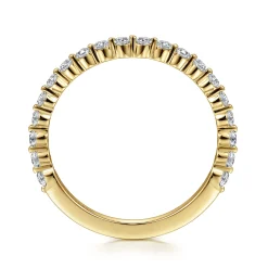 Discount Gabriel & Co. Devinne - 14K Yellow Gold Single Prong Diamond Anniversary Band - 0.35 ct
