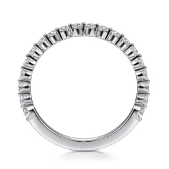 Hot Gabriel & Co. Devinne - Platinum Single Prong Diamond Anniversary Band - 0.35 ct