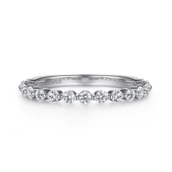 Discount Gabriel & Co. Devinne - Platinum Single Prong Diamond Anniversary Band - 0.5 ct