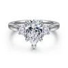Sale Gabriel & Co. Devon - 14K White Gold Pear Shape Three Stone Lotus Diamond Engagement Ring