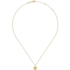Clearance Gabriel & Co. Diamond Cut - 14K White Yellow Gold Diamond Pendant Necklace-Bujukan