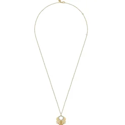 Gabriel & Co. Diamond Cut - 14K Yellow Gold Diamond Necklace With Diamond Cut Texture In Leaf Shape