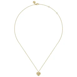 Online Gabriel & Co. Diamond Cut - Pendant Necklace Heart 14K White and Yellow Gold Diamond 0.01ct